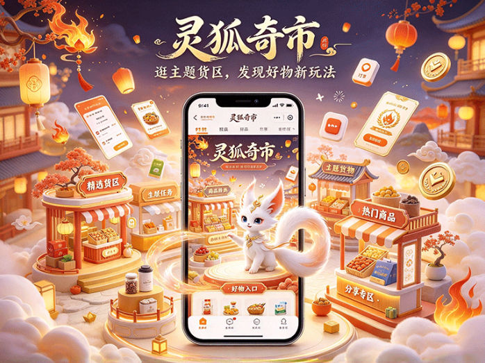 灵狐奇市怎么玩?逛主题货区找好物,订单和活跃任务同步成长