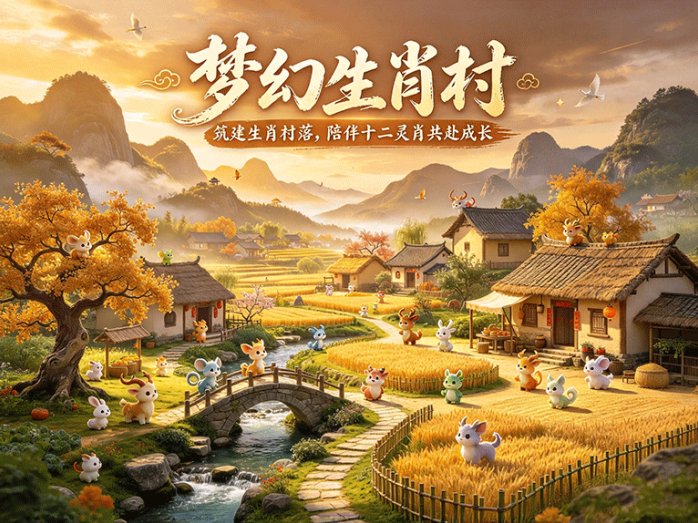 梦幻生肖村开启村落养成,十二灵肖陆续相伴,打造自己的生肖家园