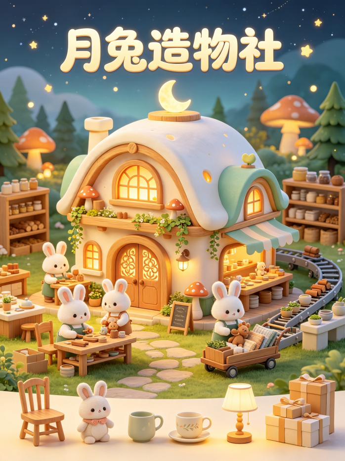 《月兔造物社》治愈系工坊经营玩法!安排月兔制作商品,研发配方打造专属工坊