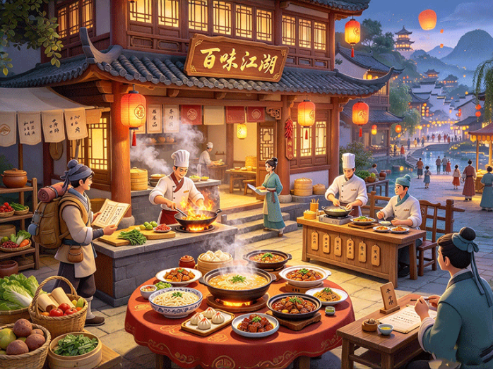  《百味江湖》闯荡武侠世界也能靠厨艺出名!收集各地秘方、招募名厨,把小客栈经营成江湖名店