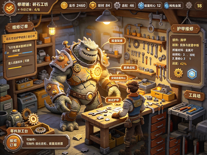 《怪兽修理铺》奇幻维修经营新玩法!给怪兽修装备、造工具,把小店做成异世界维修中心