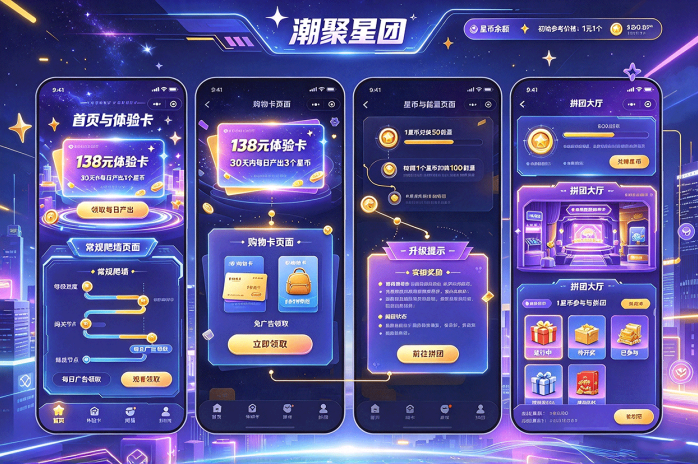 潮聚星团公测,体验卡每日产星,爬墙升级还能拼团!