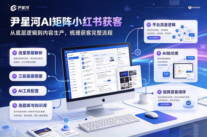 尹星河AI矩阵获客课程:从选题库到AI知识库,打通小红书全流程!