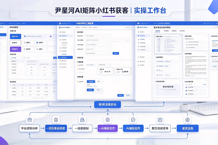 尹星河AI矩阵获客课程:从选题库到AI知识库,打通小红书全流程!