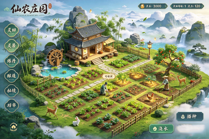 仙农庄园开启首期招募!种植灵植、炼丹养兽,多种玩法融合