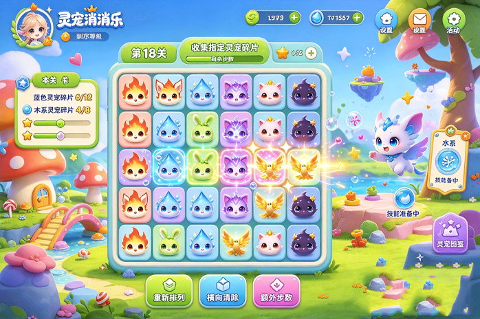 《灵宠消消乐》休闲消除新玩法上线,萌宠收集与闯关养成结合!