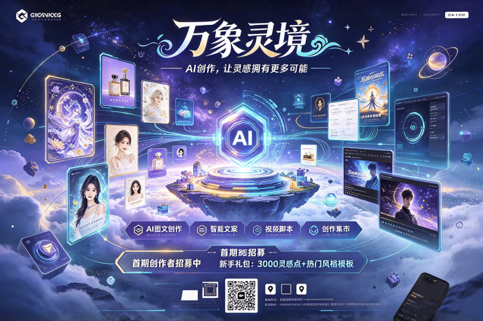 万象灵境AI创作新玩法上线!首期创作者招募开启