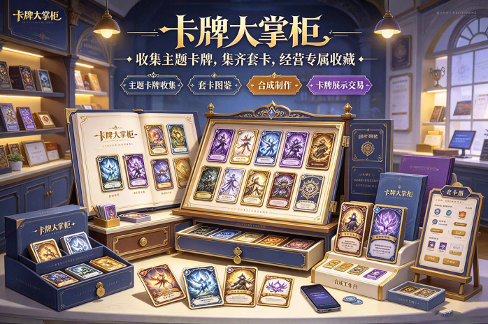 卡牌大掌柜开启收藏店玩法!从卡牌收集到商品制作,展示交易自己安排!