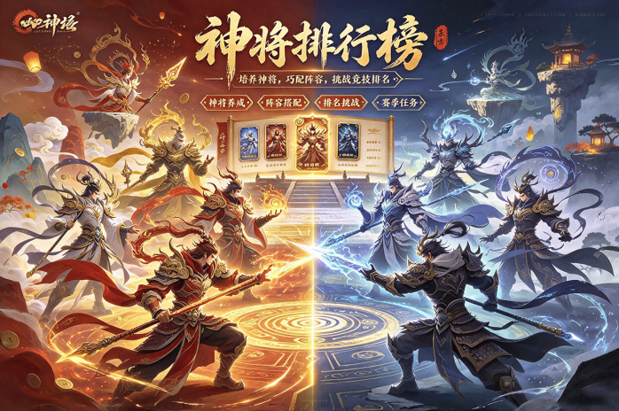 从神将培养到排名挑战,神将排行榜打造神话阵容,赛季玩法助力成长!