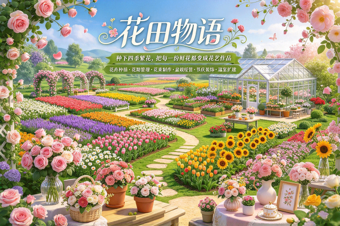 花田物语不只是种花!掌握花期、制作花束盆栽,体验完整花艺经营