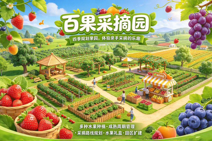 百果采摘园种水果不只是等丰收!规划采摘路线、打造休息区,把果园经营成热门采摘园
