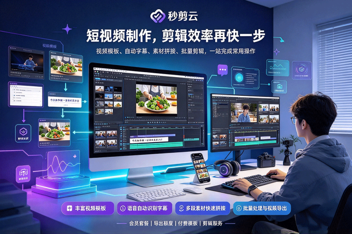 秒剪云短视频制作不用从头剪!套用模板、自动加字幕,批量处理视频更省事