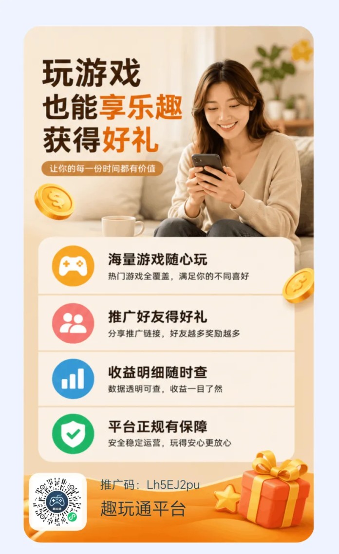 趣玩通分享游戏赚米怎么玩？主打游戏分享，前一天奖励隔天结算！