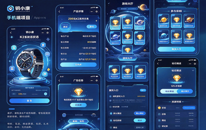 钥小康预计11月中旬上线!299米K2系列手表,开启钻石产出玩法!