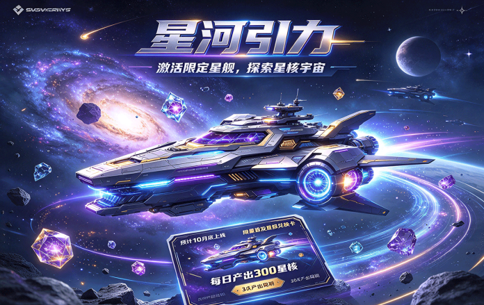 星河引力预计10月底上线！限量首发星舰兑换卡，每日产出300星核